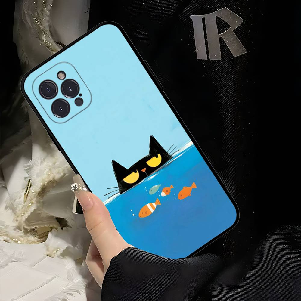 

A Cute Comic Cat Phone Case For Iphone 17 Air 16 15 14 13 12 11 Pro Max 16 15 14 Plus TPU Soft Case iPhone 17 Air