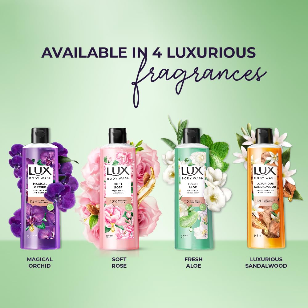 Lux Fresh Aloe Body Wash With Freesia Scent 245 Ml Paraben Free Gentle Cleansing For Soft Glowing Skin Hydrating Shower Gel