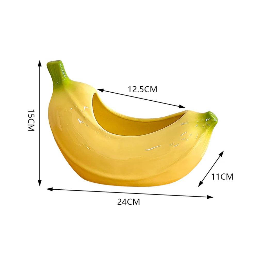 Creative Banana Desktop Storage Box Entrance Key Storage Pallet Ceramic Desktop Decorative Ornament Remote Control Storage Box