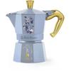 Italian Coffee Maker - Bialetti - Moka Express - Birdgerton Collection - 3 Cups - 130 Ml - Blue / Flowers