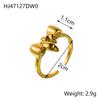 CARLIDANA Hot Sale Trendy 18K Gold Plated Bow Heart Twist Geometric Finger Rings Stainless Steel Not Fade Waterproof Women