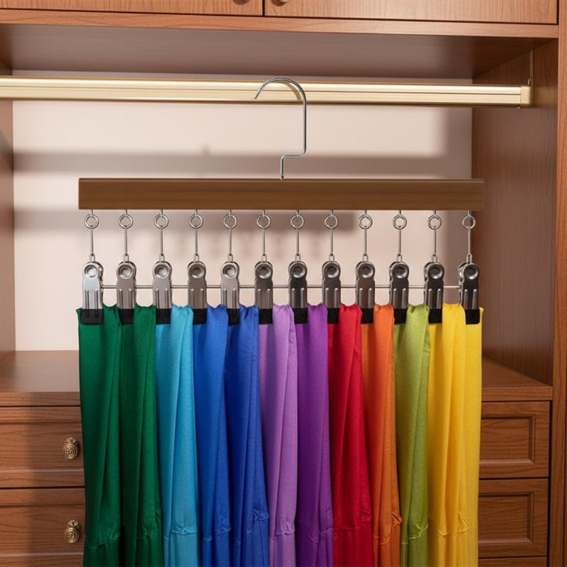 New Closet Organizer With 10/12 Clips, Space Saving Hanging Closet Organizer, Space-Saving Hat Scarf Clothespins