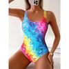 Women's one-piece swimsuit multi-color print bohemian style sexy slim-fit swimsuit beachwear