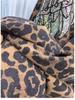 Extra Large Leopard Print Diamond Wing Jacket - Mid-Length, Loose Fit for Plus Size Women (200-300 Lbs)