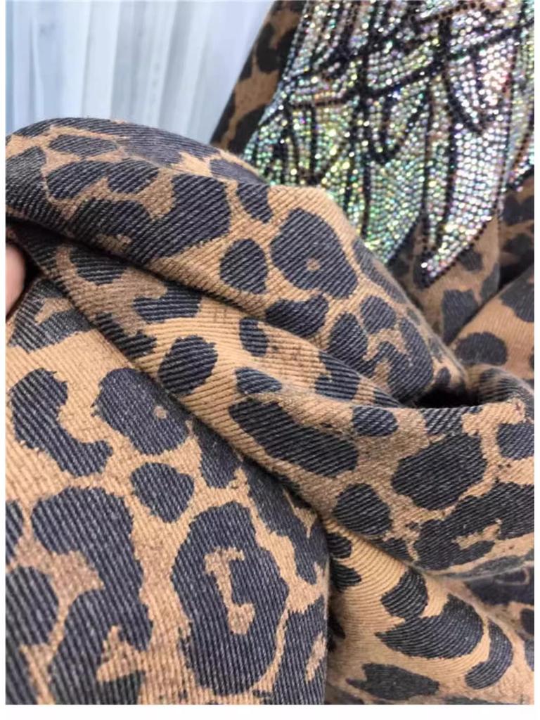 Extra Large Leopard Print Diamond Wing Jacket - Mid-Length, Loose Fit for Plus Size Women (200-300 Lbs)