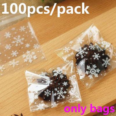 Plastic Party Supplies Wedding Favors Self-Adhesive Candy Bag Christmas Snowflake Cookie Package