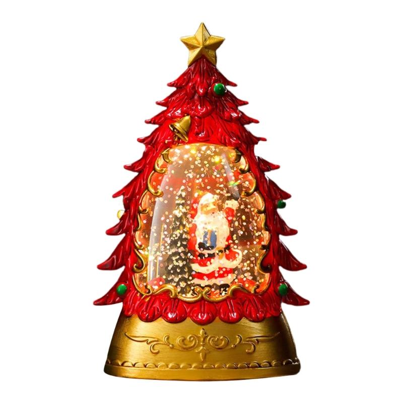 Christmas Tree Shaped LED Oil Light Handmade Festival Tabletop Ornament Decorative Lamp Decoration for Home and Office