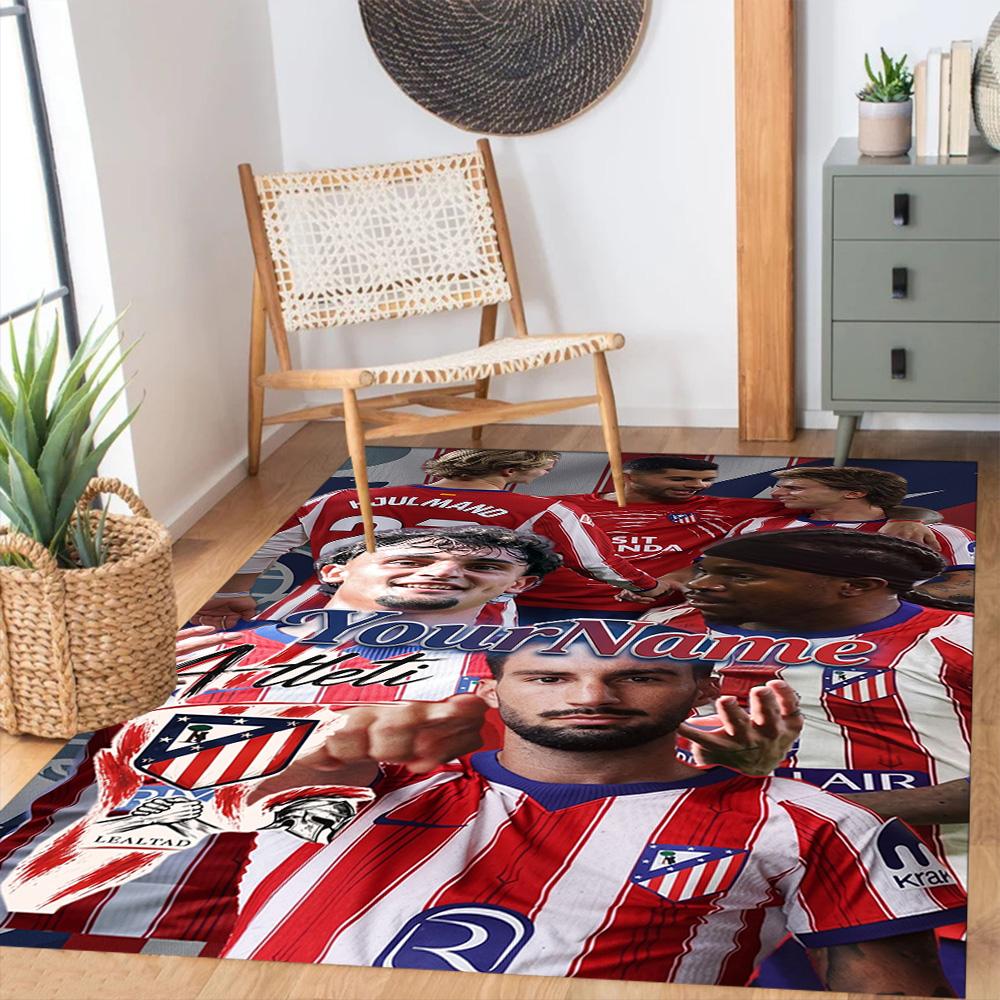 Atletico Madrid Customizable Name Floor Mat Perfect for Foyer Dormitory Living Rooms Decorate room Anti-slip Rug Office home decor Best for Christmas