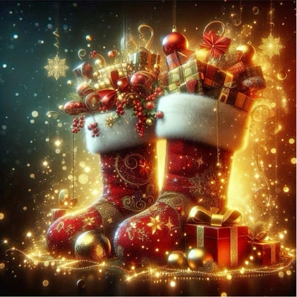 DIY 5D Diamond Painting Christmas Wreath Mosaic Candle Full Drill Embroidery Flower Crafts Art Supplies Unique Gift