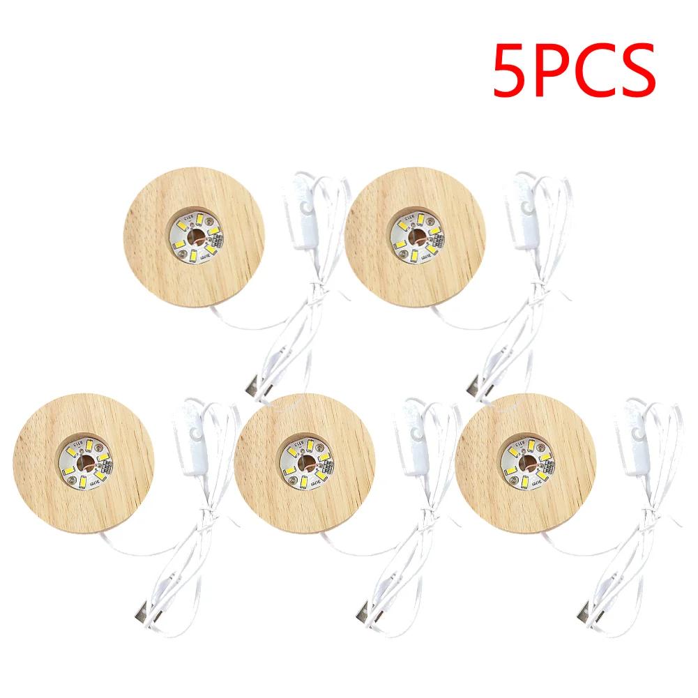 4 Inch Illuminated Display Base Round LED Light Display Base with 6 LEDs Light Up Base for for Resin Glass 3D Crystal Acrylic