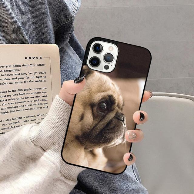 SŁODKI Piesek Mops Etui na Telefon Tylna Osłona do iPhone 17 Air 16 15 14 13 11 12 Pro Max PlusS Obudowa Coque