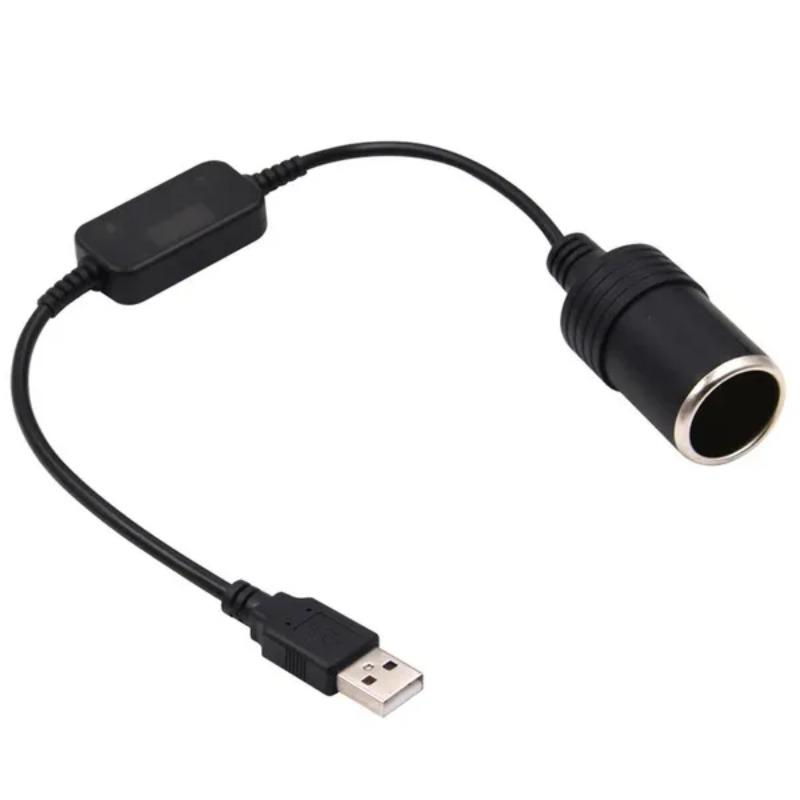 1 Pc Car Lighter Socket Power Cord Car Converter Adapter Wired Controller USB Port To 12V