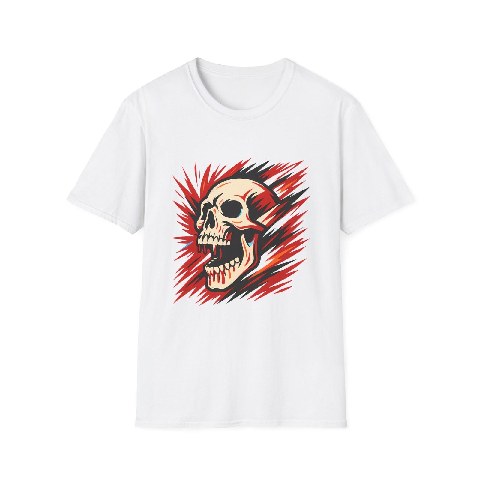 Unisex Softstyle T-Shirt Skull Paint Explosion Dynamic Motion Energy S