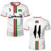 Mode Palästina Flagge Fußball T-Shirts Trend Sommer Kurzarm Nationalemblem 3D-gedruckte Sport-T-Shirts Lose Atmungsaktive Oberteile