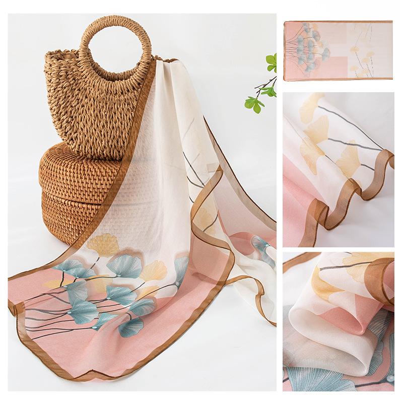 Korean Atmosphere Scarf for Women's New Spring and Summer Style Mulberry Silk Screen Printed Shawl Gift for Elders
