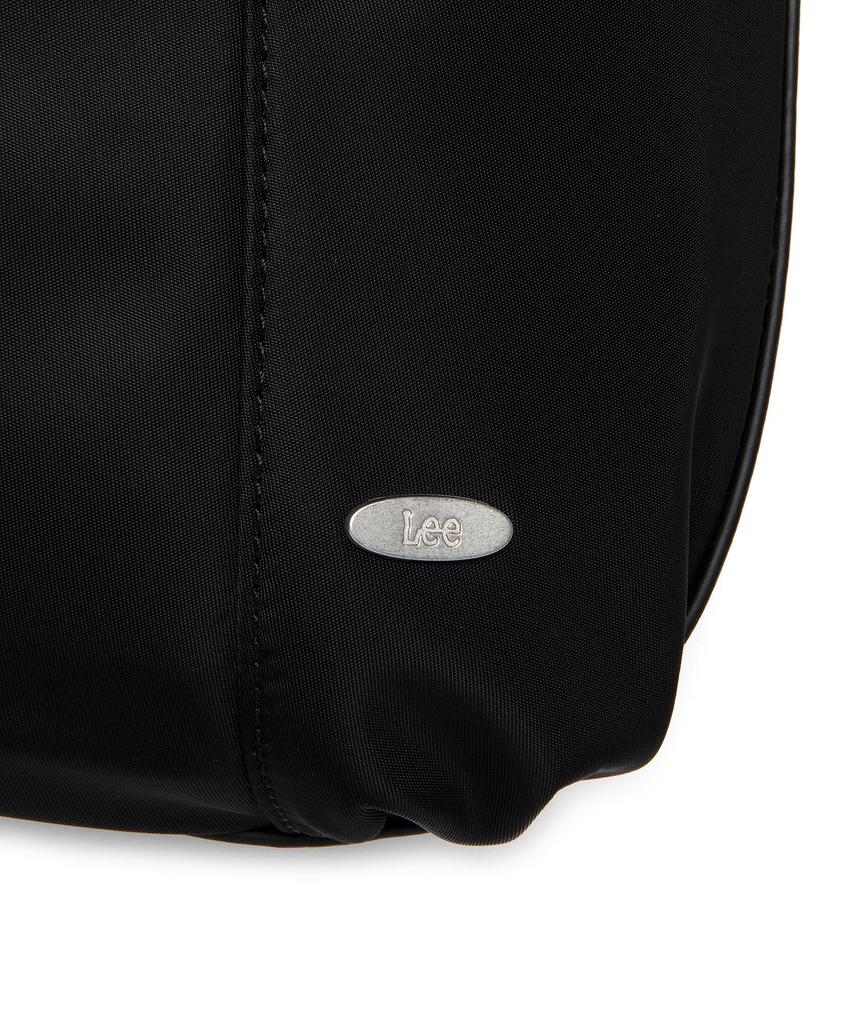 Lee Leather Color Block Nylon Shoulder Bag Black