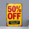 Vintage Metal Sign - Retro 2D Iron Wall Decor, Bold Black & Red On Yellow, Durable Promo Art
