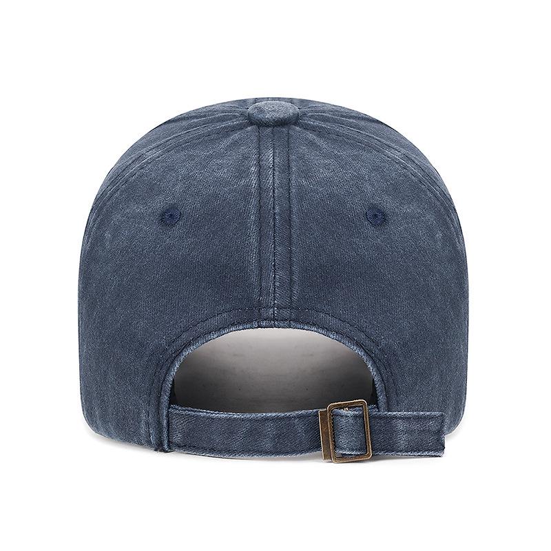 Men's Retro Washed Baseball Cap - European & American Style Embroidered Duckbill Sunshade