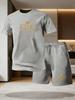 Men's summer casual sportswear round neck short sleeved T-shirt shorts 2-piece set men's short sleeved T-shirt and shorts set