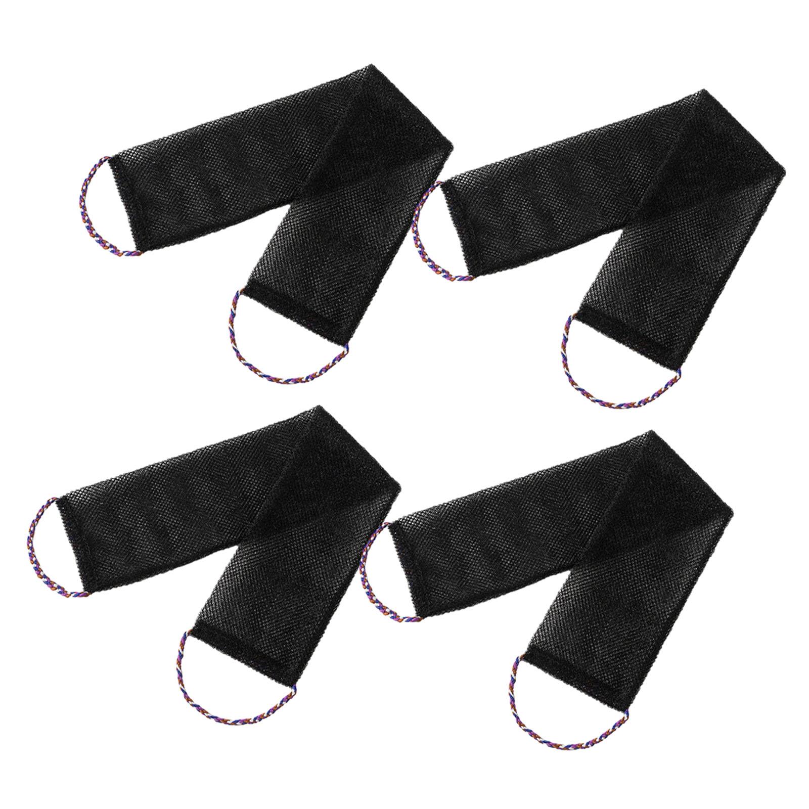 

4x Bath Net with Handles Washing Accessories Washcloth Body Back Scrubber чёрный