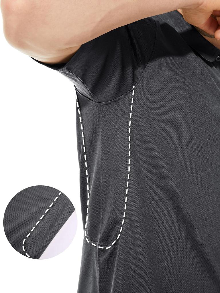 Casual for Sweat Polo Short Large Dark XL [TACVASEN] T-shirt Men, Absorbent, Polo, Outdoor, Shirt, Comfortable, Sleeve, Golf, POLO, Business, Tops,