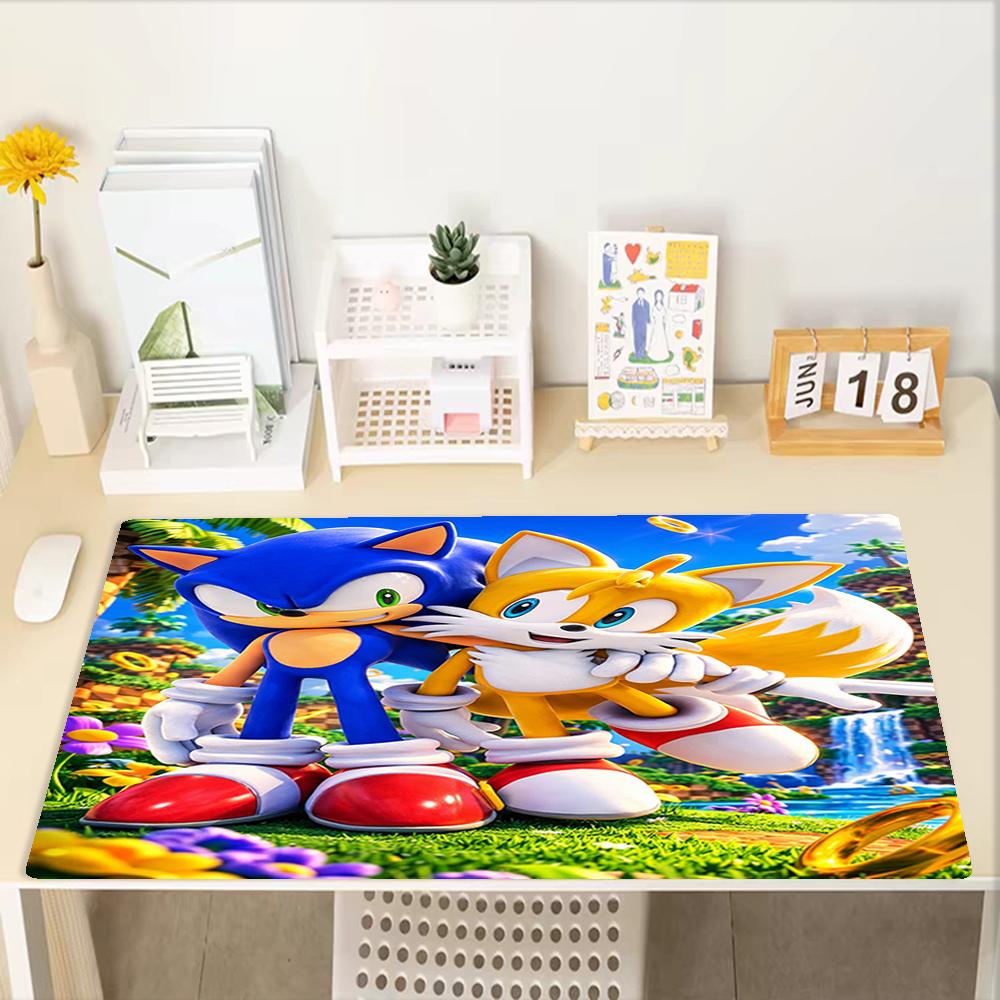 Sonic Theme Mouse Pad, Non Slip Rubber Base, Multifunctional Office & Home Decor, Perfect for Workspace Personalization.
