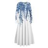 Women's Casual Fashion Long Sleeve Graphic Printed Vintage Long Dresses Fall