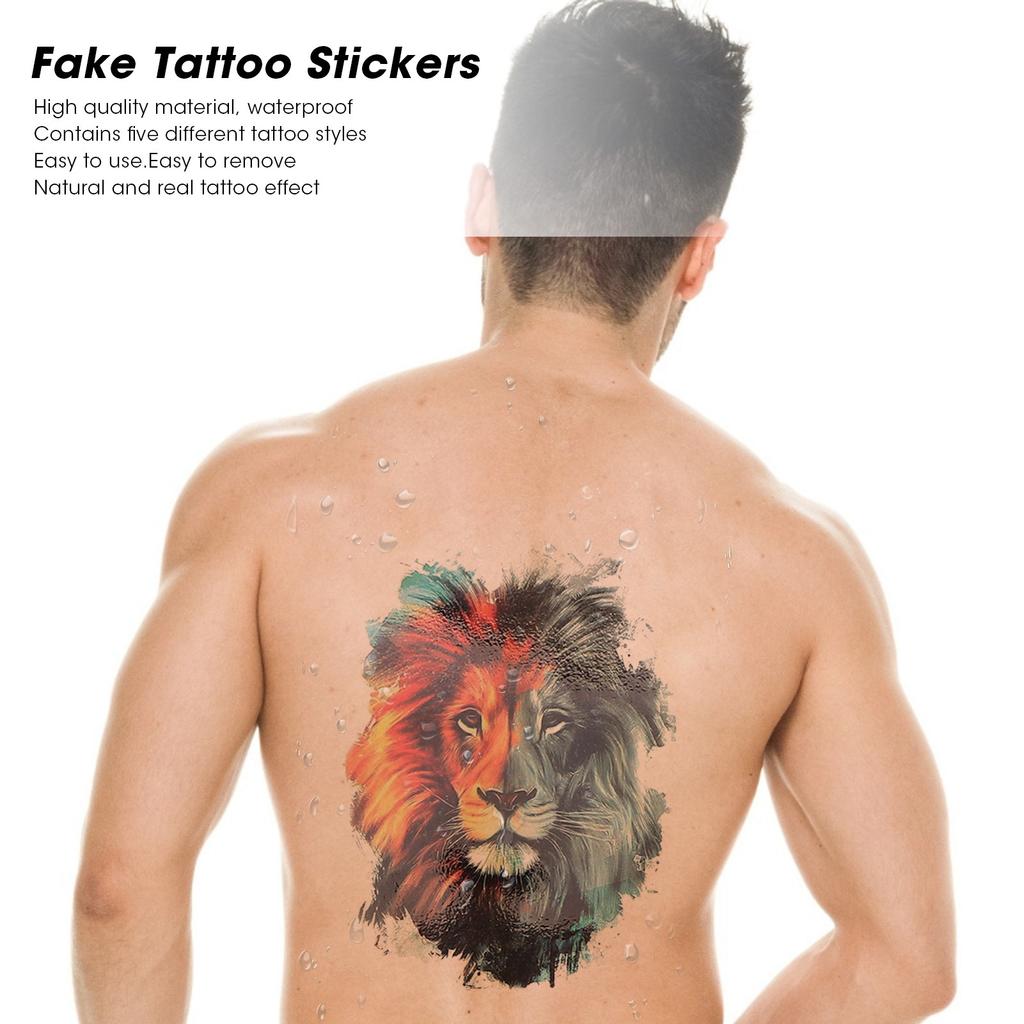 5Pcs Half Arm Temporary Tattoo Sticker Waterproof Long Lasting Tattoo Stickers for Men