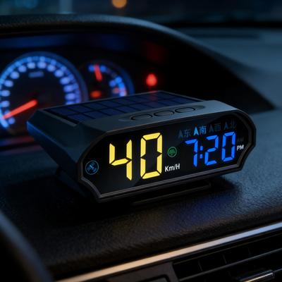 Solar Powered Heads Up Display Vehicle Speed Monitoring Supplies Auto Digital Speedometer for Sedans RVs SUVs Trucks Drivers