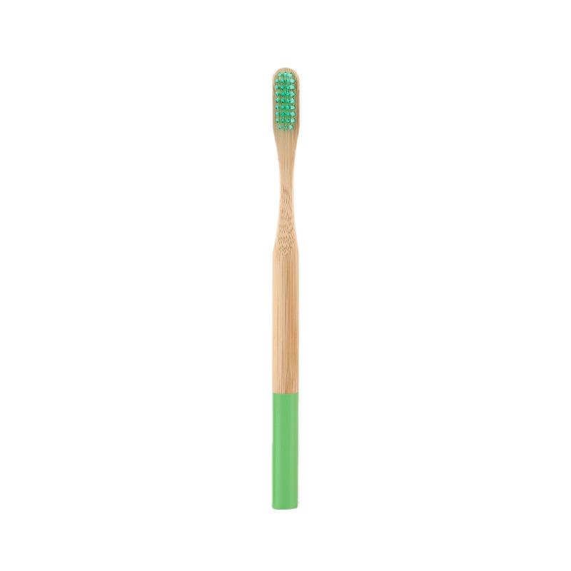Custom Logo and Packaging Color Painted Round Handle Adult Soft Bristle Eco Biodegradable Bamboo Toothbrush