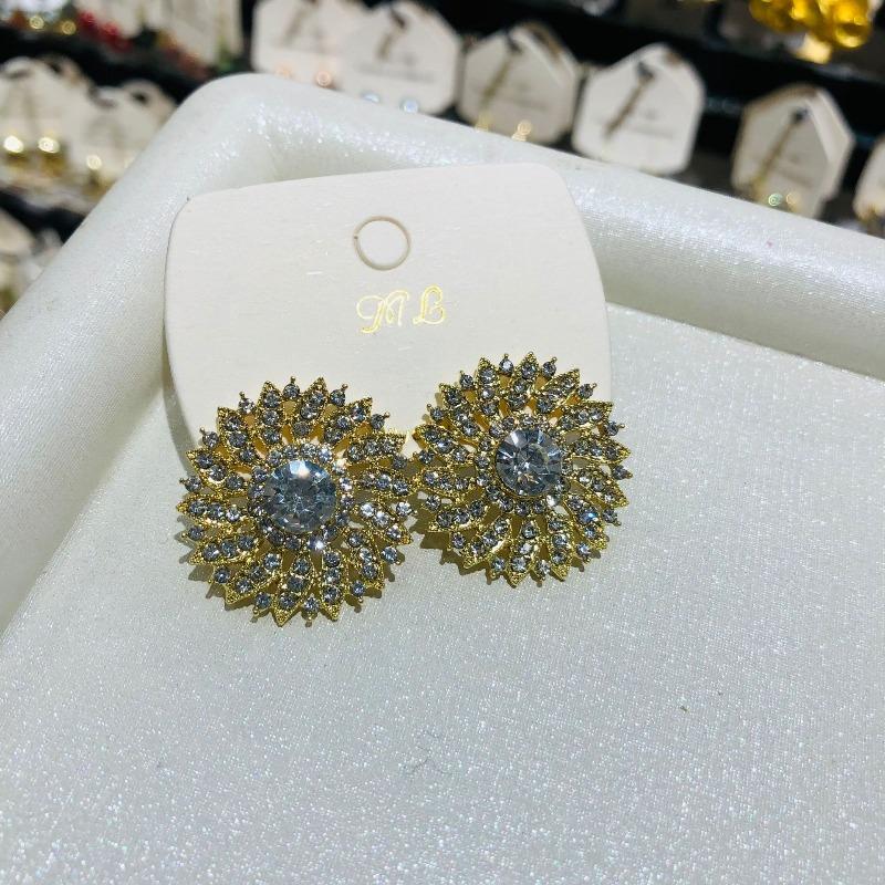 Elegant Embed Pearl Round Ear Clip Earrings Non Piercing Jewelry Wedding Statement Rhinestone Earrings Clips for Women