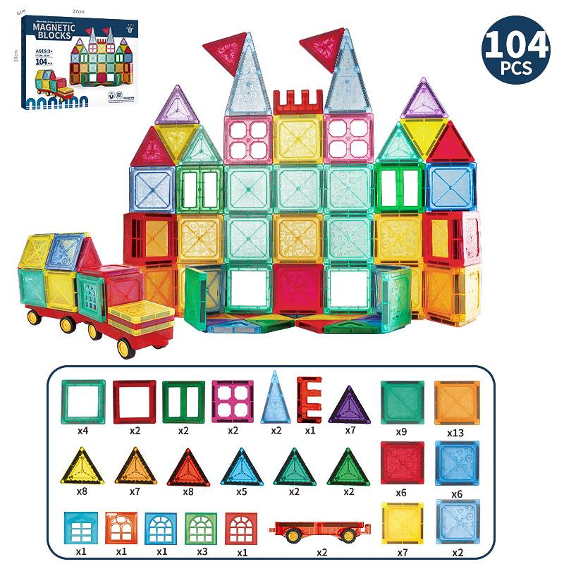 Children'S Colored Window Magnetic Piece Assembly Magnet Boys And Girls Intellectual Brain Multi-Functional Building Block Assembly Toy