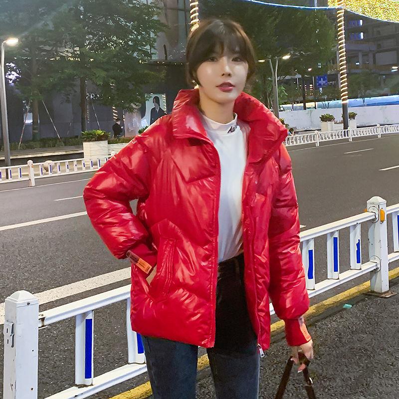 Veste matelassée en coton brillant sans lavage femme courte hiver