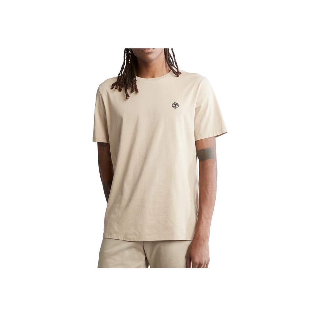 Timberland Casual Breathable Solid Color Printed Round Neck Short Sleeve T-Shirt Men Tops Khaki A2EKJ-269