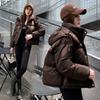 2025 new winter clothes, Korean version of short women's down cotton clothes, loose bread jackets, cotton jackets, fashionable hooded padded jackets