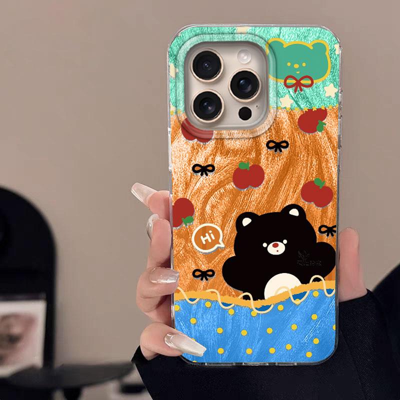 

Чехол для iPhone 16 16 Pro Max 5G Чехол для телефона Мультяшный Кот Панда Узор Популярный Модный Защитный Силиконовый Бампер Для iPhone 16 iPhone 16 Pro Max белый