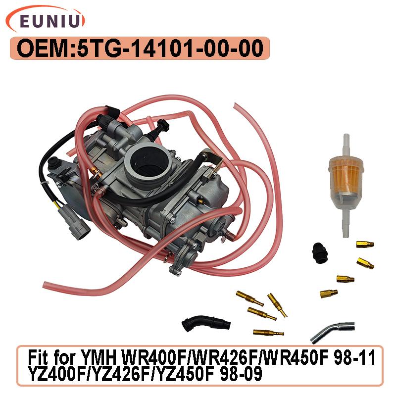 5TG-14101-00-00 Replace for FCR40 FCR 40mm Flat side Carb Carburetor Replacement Kit for YMH YZ450F 03-09