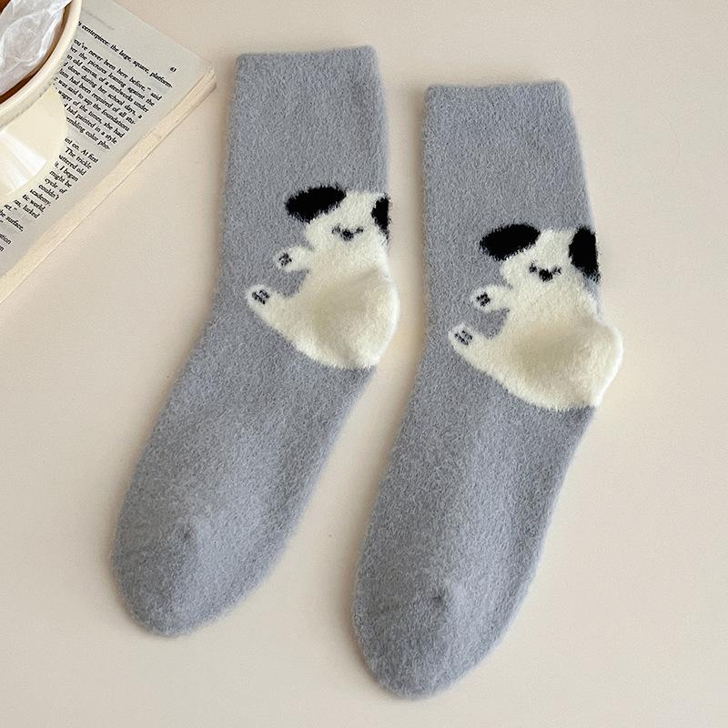 

Cartoon Australian Velvet Socks Medium Tube Socks Seasonal Velvet Thickened Warm Home Sleeping Socks Cute Plush Stockings One size fits all