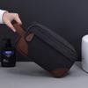 Handing Toiletry PU Leather Canvas Men Wash Shaving Women Toiletry Storage Waterproof Makeup Travel Organizer Retro Cosmetic Bag