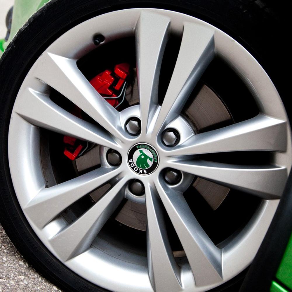 REOY4 4pcs 55/65mm Car Original Wheel Center Cover Hub Cap Emblem Decoration For Skoda Kodiaq Superb Yeti Karoq Rapid Fabia RS Octavia