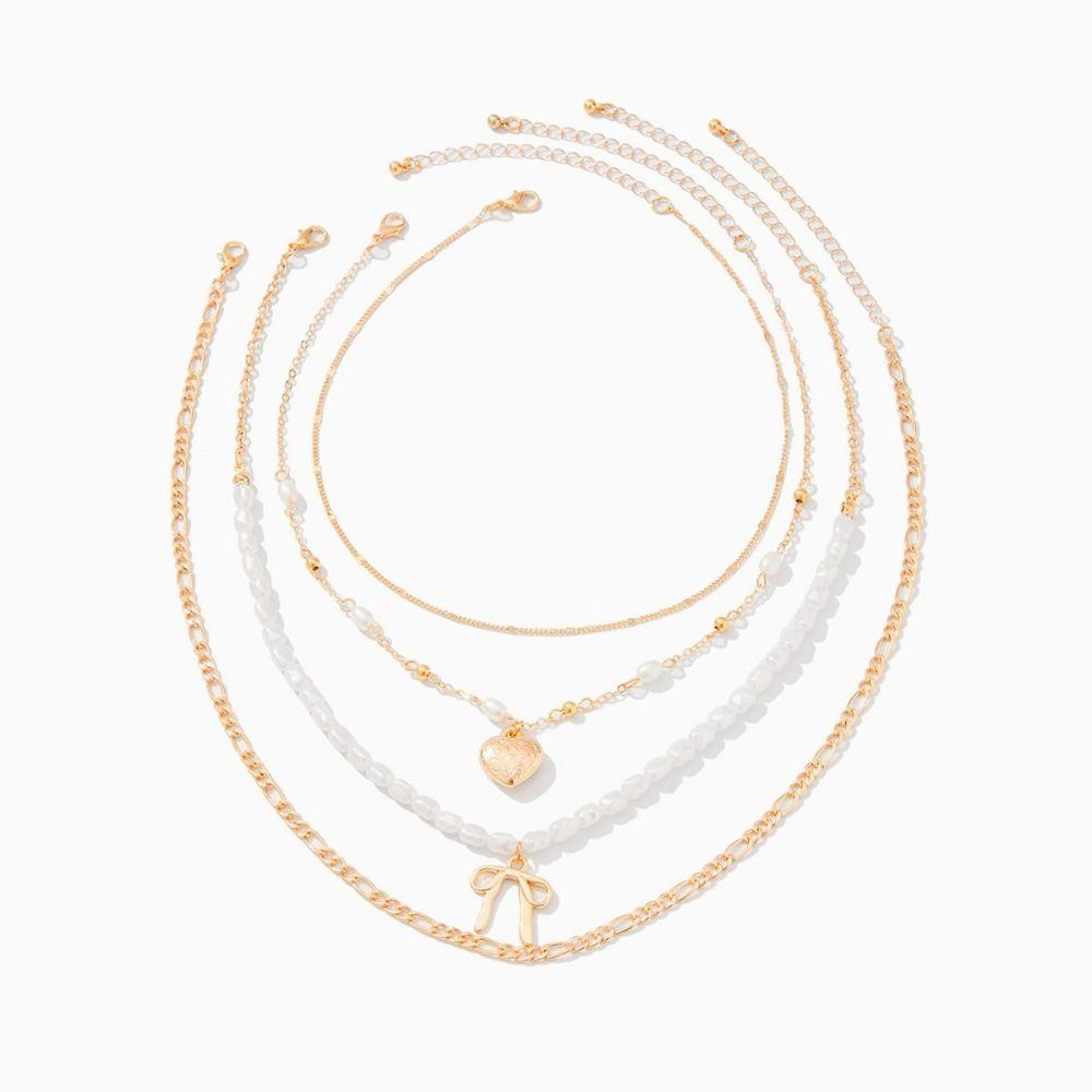 Collier Pendentif Multicouche Punk Cristal Y2K Métal Collier Cool Perles Quotidien