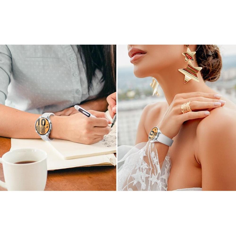 Custodia Cover + Proteggi schermo per Samsung Galaxy Watch 4 Accessori PC Vetro completo + Custodia Watch4 44mm 40mm