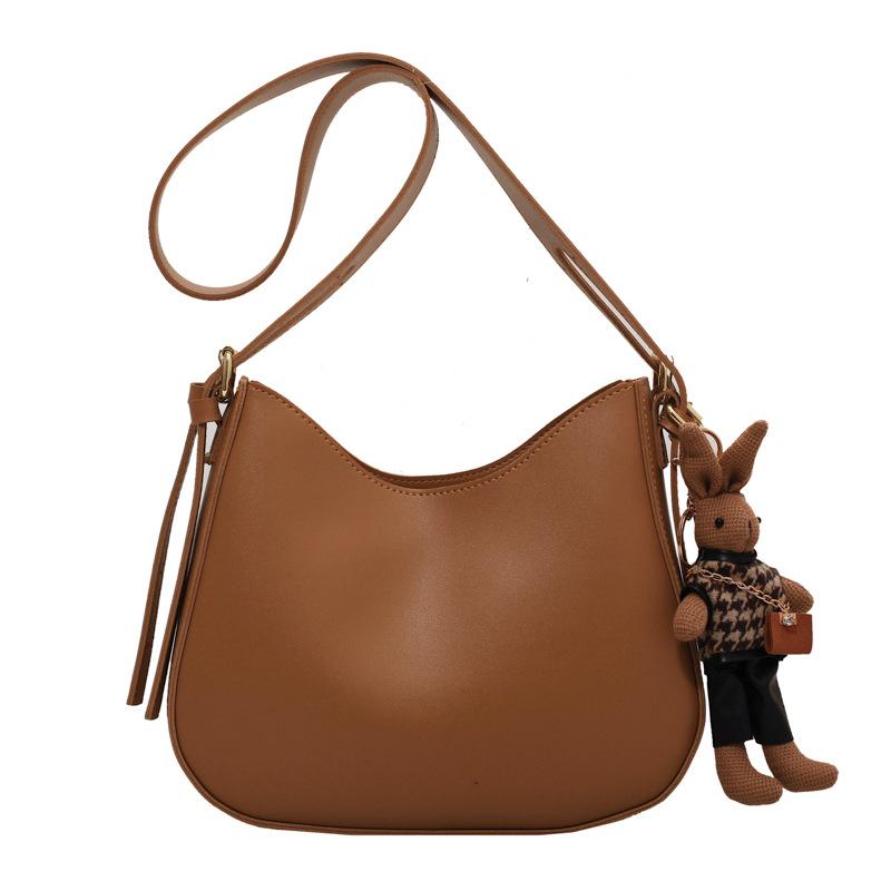 

Small bag women s new fashion shoulder bag trendy texture tote bag retro messenger bag women s armpit bag Without pendant хаки