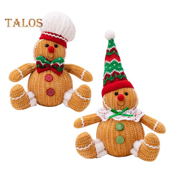 Vánoční perníkový panáček Plyšový plněný perníkový chlapec Figurka holčičky s kuchařskou čepicí Santa čepice Plyšová hračka na vánoční večírek
