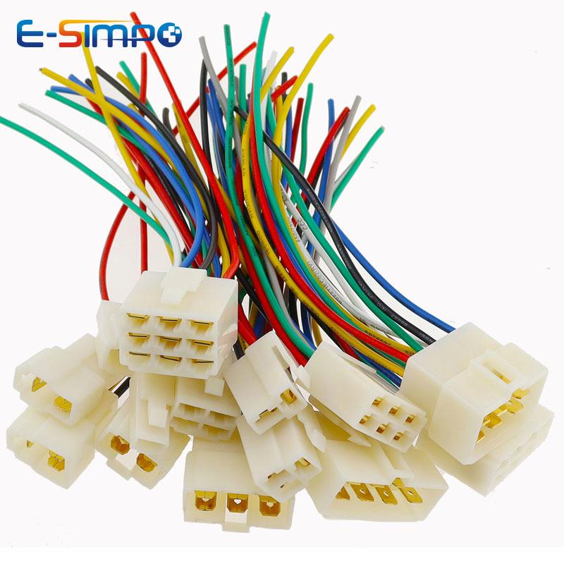 1/5/10Set 6.3mm 1P-8P Automobile Harness Connector 15cm High Current Equipment Cable Male Female Plug Butt Joint 0.75mm2 18AWG