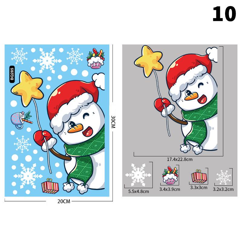 Merry Christmas Window Stickers Santa Claus Elk Snowman Designs For Home 2026 Party Supplies Ornaments Removable Wall Decals