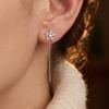 Minimalist Daily Earrings 1 Pair Snowflake for Women, Sparkling Dangle Earrings, Winter Long Themed Jewelry Chain Ear Line Drop Christmas Gifts