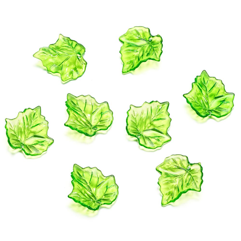 10-100pcs Green Acrylic Leaf Charms Leaves Beads Pendants For Diy Necklace Bracelet Earrings Jewelry Making Handmade Crafts