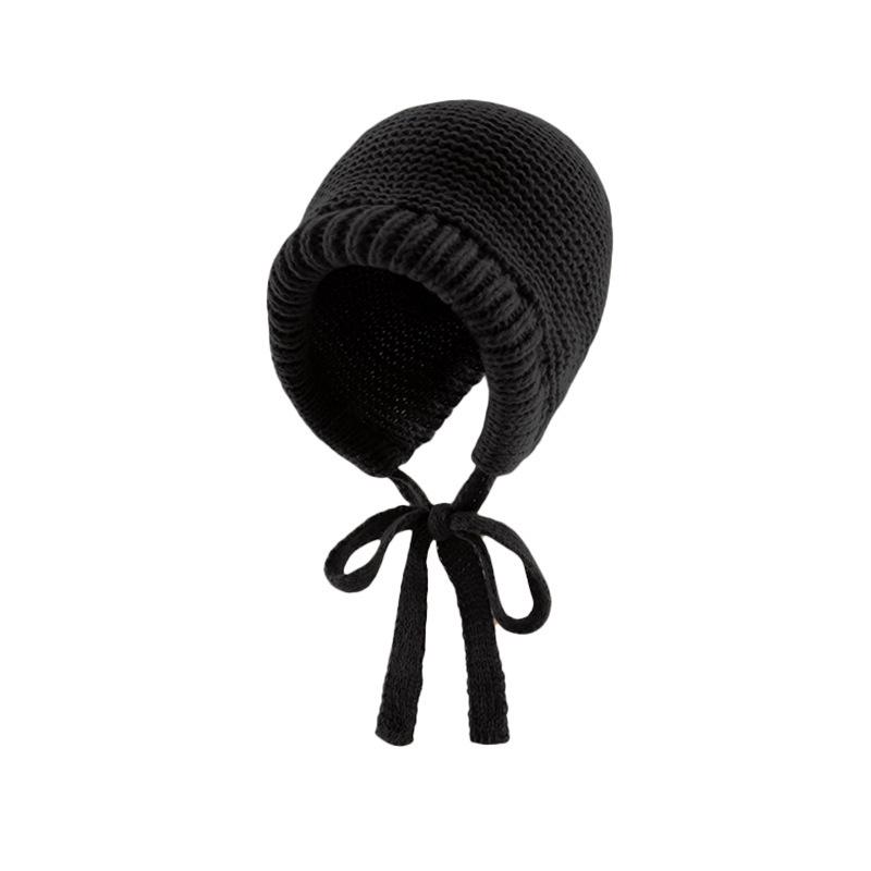 Schlichter Schal im koreanischen Stil mit integriertem Nackenschutz, warm, gestrickt, Wolle, Ohrenschutz, Schal, Mütze