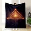 Geometric Glow Triangle Design Printed Flannel Blanket for Bedroom, Living Room, Sofa, and Nap